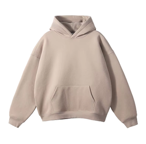Dropshipping en gros, sweats à capuche personnalisés en coton mélangé 500GSM, à épaules tombantes, unis, surdimensionnés, pour hommes - Product Image 3
