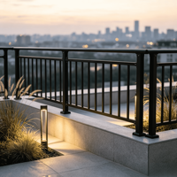 Clôture en aluminium de 8 pieds au design moderne pour villa, jardin, sécurité industrielle, portail métallique durable avec revêtement en poudre