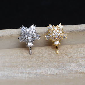 Pendentif en argent S925 en forme de flocon de neige, à faire soi-même, avec perle, pour femme, avec 12 à 16 accessoires, plateau vide JG5255 - Product Image 2