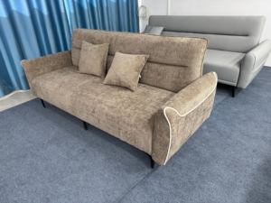Modern Green Fabric Sofa <b>Bed</b> 3 Seater Tight Back Curved Arms Upholstered Living Room Furniture - Product Image 4