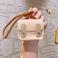 Petit sac à dos en cuir, décoration breloque, mini pochette de créateur color block pour écouteurs, monnaie et clés