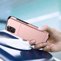 Étui mobile de fente pour carte populaire pour iPhone 16 15 Pro Max étui de téléphone portable TPU + PC avec accessoires de porte-carte pour iPhone 14 13 12