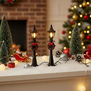 Làng Pathway <span class=keywords><strong>Mini</strong></span> đường phố đèn DIY thu nhỏ Dollhouse Kit giáng sinh <span class=keywords><strong>mini</strong></span> ánh sáng đường phố mô hình cho Micro cảnh quan cổ tích vườn - Product Image 1