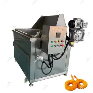 Factory Manufacturer Onion Flakes Rings Banana Chips Shallots Batch Fry Frying Machine With Deoiling Device