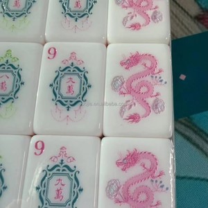 Luxury 4-Layer Blue Acrylic American <b>Mahjong</b> <b>Set</b> 160 Pcs Couture Confection Style <b>Mahjong</b> Tiles Game <b>Set</b> - Product Image 3