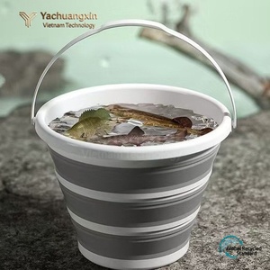 Portable <b>folding</b> water <b>bucket</b>, silicone plastic, children's outdoor travel fishing <b>bucket</b>, household water storage <b>bucket</b> - Product Image 2