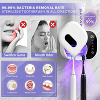 Support mural pour brosses à dents avec affichage numérique, ventilateur UV désinfectant, séchage, rechargeable, personnalisable, marque privée, support de rangement
