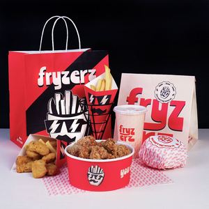 Sacs en papier kraft personnalisés, résistants à la graisse, à fond carré, écologiques, biodégradables, pour la vente à emporter de poulet frit, de hamburgers - Product Image 3