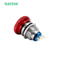 Interrupteur à bouton poussoir d'urgence SOS électrique 22 mm 12 V 24 V pour arrêt et démarrage, sortie d'alimentation