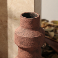 Ornements Wabi-sabi Vase en terre cuite antique pour fleurs séchées Style industriel Articles de décoration Vase en céramique rustique