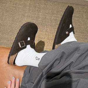 Sandalias <span class=keywords><strong>Birkenstock</strong></span> de Verano, Impermeables, de Cuero Genuino, Punta Cerrada, Plataforma, para Playa, Invierno, Forro de Moda, Piel - Product Image 2