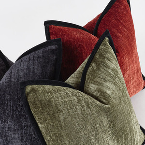 Housse <span class=keywords><strong>de</strong></span> coussin carrée épaisse en chenille pour <span class=keywords><strong>Amazon</strong></span>, style moderne blanc et rouge, pour <span class=keywords><strong>canapé</strong></span> <span class=keywords><strong>de</strong></span> salon, coussin décoratif doux tissé - Product Image 3