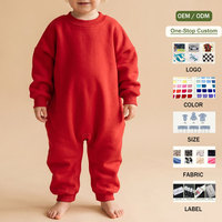 Combinaison personnalisée pour bébé garçon ou fille, sweat-shirt en polaire surdimensionné pour nouveau-né, combinaison à col rond à manches longues, vêtements d'hiver