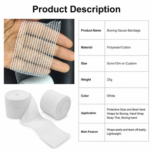 Vendas de <span class=keywords><strong>Boxeo</strong></span> Profesionales de Algodón Transpirable No Elásticas para Protección de Manos en Entrenamiento de <span class=keywords><strong>Boxeo</strong></span> - Product Image 2
