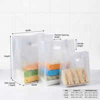 Sac en plastique transparent PP à fond carré, découpé sur mesure, avec poignée longue, pour emballage de pain, gâteaux et produits de boulangerie, recyclable, forme parapluie ou oreiller, avec logo personnalisé