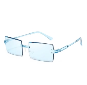 Frameless Cut Square Gradient Ocean UV400 Unisex <b>Sunglasses</b> European American Fashion Instagram Popular Street Photography - Product Image 3