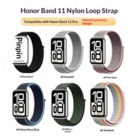Sangle de remplacement en nylon à boucles auto-agrippantes avec connecteurs métalliques pour Honor Band 11 / Honor Band 11 Pro, bracelet de sport réglable