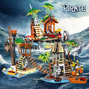 Ensemble de blocs de construction de la série <span class=keywords><strong>Île</strong></span> <span class=keywords><strong>des</strong></span> <span class=keywords><strong>pirates</strong></span>, ensemble du roi <span class=keywords><strong>des</strong></span> <span class=keywords><strong>pirates</strong></span>, décoration de la maison, cadeau pour enfants - Product Image 1