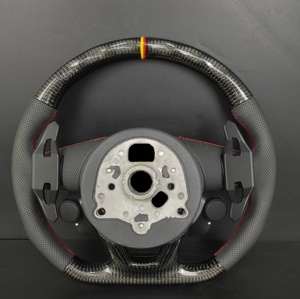 Volante de Fibra de Carbono para <span class=keywords><strong>Audi</strong></span> TT S4 S5 S6 S7 S8 <span class=keywords><strong>A3</strong></span> A4 A5 A6 A7 A8 Q3 Q5 Q7, Volante Deportivo de Cuero Perforado - Product Image 2