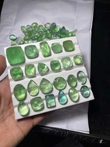 Lot de cabochons en fluorite verte naturelle, formes variées, pierres précieuses en vrac pour la fabrication de bijoux, prix en gros - Product Image 6