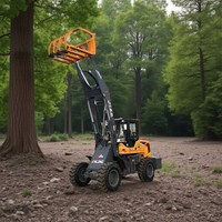 Nouvelle pelle frontale motorisée à roues, robuste, diesel, avec grappin pour le levage, le déchargement et la manutention du bois, de la canne à sucre et des fourrages, certifiée CE ISO