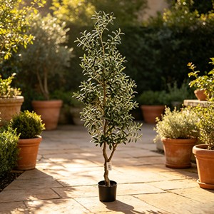 Knock Down Faux Olive Tree Artificial Potted Plant <b>Flat</b> <b>Pack</b> Simulated Olive DIY Assembly For Home Garden Décor - Product Image 5