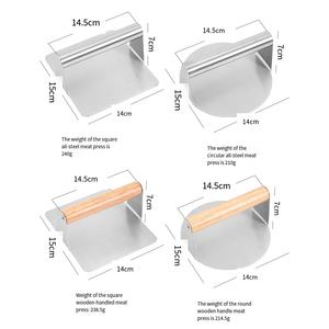 Prensa de Carne de Acero Inoxidable en Existencia, Prensa para <span class=keywords><strong>Hamburguesas</strong></span>, Prensa de Carne Redonda y Cuadrada para <span class=keywords><strong>Hamburguesas</strong></span> - Product Image 3