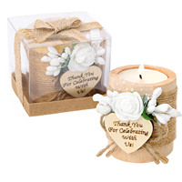 Vente en gros de bougies chauffe-plat en bois en forme de cœur, écologiques, faites à la main, avec motif de fleurs bleues, emballées dans une boîte en kraft pour la décoration de la maison