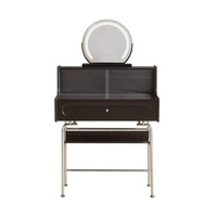 129005 Quanu gros meubles de chambre couleur noire français rétro coiffeuse vintage coiffeuse maquillage table avec miroir