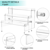 Présentoirs en acrylique transparent sur mesure à 4 niveaux, détachables, pour cosmétiques, figurines, cupcakes, parfums