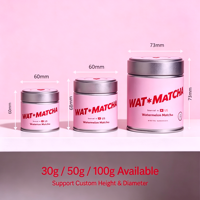 Ensemble d'emballages personnalisés pour thé matcha en boîte de conserve, boîtes en métal pour poudre de café de 30 g avec couvercles