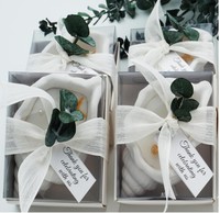 Bougie artisanale en cire de soja aromatique à la lavande et à la vanille, en forme de coquillages, pour la décoration de mariage, la décoration de la maison, les cadeaux de fête prénatale ou Noël