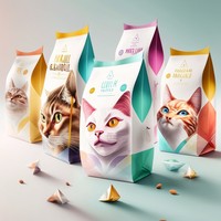 Emballage alimentaire personnalisé imprimé de qualité alimentaire laminé recyclable réutilisable PE fond plat chat chien support sac zip-lock