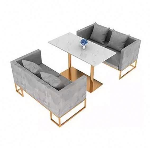 Оптовая продажа, Классическая тканевая двухместная коммерческая мебель, модный диван для ресторана, кафе, набор бархатных обеденных диванов, стульев