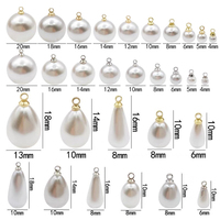 Boucles d'oreilles et pendentifs de collier DIY en ABS imitation perle avec strass pour accessoires de bijoux et de vêtements