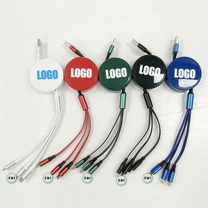 Cable de Alimentación 3 en 1 para Teléfono Móvil, Económico y Promocional, Cable de Datos USB Retráctil de Alta Calidad, Juego de Cables de Carga Rápida con Logotipo Personalizado - Product Image 4