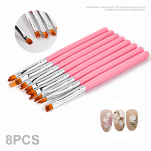 8 pinceles para decoración de uñas, herramienta de pintura de <span class=keywords><strong>gel</strong></span> ombre, bolígrafo de puntos, herramienta de dibujo degradado, herramienta de tallado manual DIY, bolígrafo para decoración de uñas. - Product Image 3
