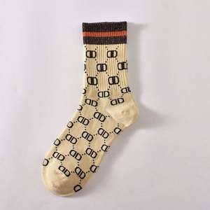 Black Letter European American Fashion Cotton <b>Over</b> <b>Knee</b> Stockings Double D <b>Socks</b> Medium Women Casual Wear <b>Socks</b> - Product Image 6