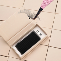 Extensions de cils russes faites à la main, fournisseur en marque blanche, extensions de cils en soie noire mate, extensions de cils en soie cachemire, plateaux de cils volume