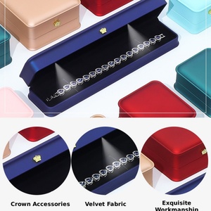 Luxury LED Light Crown Waist Jewelry Box Pendant <b>Necklace</b> Jewelry Box Led Engagement Wedding Ring Box Jewelry Wholesale Custom - Product Image 5