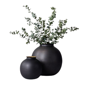 Vase à fleurs luxueux enduit de poudre décoration de fête de mariage et de maison salon Vases à fleurs modernes en forme de Matka - Product Image 1