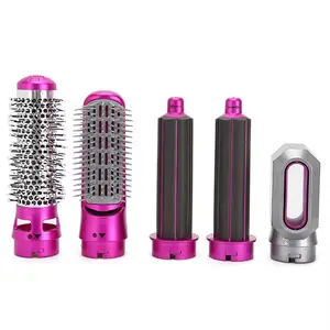 Factory Customized 5-in-1 Hot Air Comb Hair Dryer Automatic Curling Iron Multifunctional Styling Comb Leafless Home Appliance