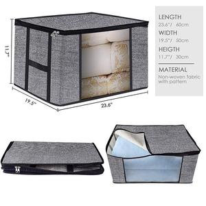 BSCI factory Foldable <b>Large</b> transparent Storage Bags Organizers Breathable Linen bed Organizers for <b>Blanket</b> spillow Create <b>Extra</b> - Product Image 5