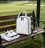 Sac à chaussures en cuir PU personnalisé populaire avec fermeture éclair souple, sac de voyage portable pour le golf