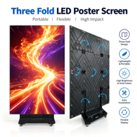 Écran d'affichage LED pliable couleur P1.86, affichage publicitaire pliable en trois parties, signalétique numérique intérieure, affichage publicitaire