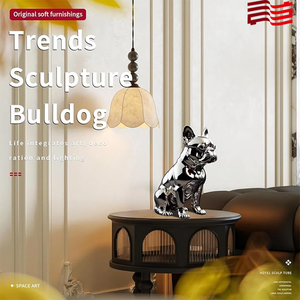 Pieza decorativa de lujo Linda estatua de perro de globo de resina de Bulldog francés - Product Image 2