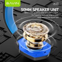 BAVIN 2025 baru Pc Gamer Gaming BH61 adaptif Headband kawat cahaya biru Headset dengan mikrofon HD
