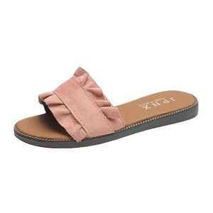 ashion Simple Flat <b>Heel</b> Flat-word Slippers Womens 2024 Summer Sweet Lace Outdoor Wear All-match Cool Wholesale231 231 - Product Image 5