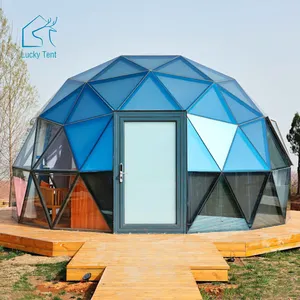 זכוכית כיפת גג בית אלומיניום פרופילי הגיאודזית כיפת אוהל למחנה וglamping