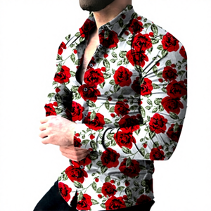 Camisa Hawaiana de Verano 2024 para Hombre, Estampada, Transpirable, de Secado Rápido, de Poliéster/Algodón, Manga Corta - Product Image 4